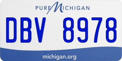 MI license plate DBV8978
