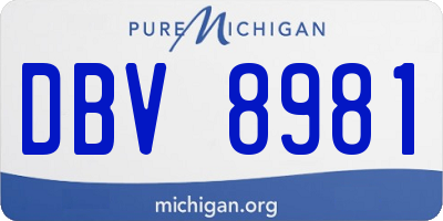 MI license plate DBV8981