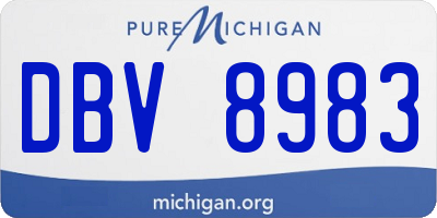 MI license plate DBV8983