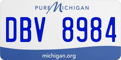 MI license plate DBV8984