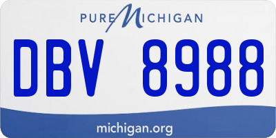 MI license plate DBV8988
