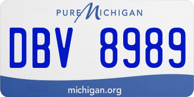 MI license plate DBV8989