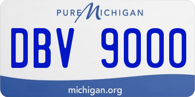 MI license plate DBV9000