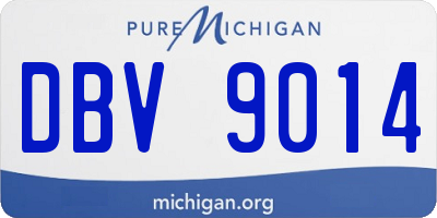 MI license plate DBV9014