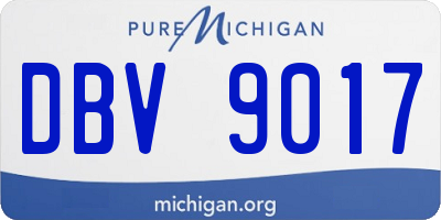 MI license plate DBV9017