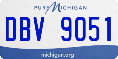 MI license plate DBV9051