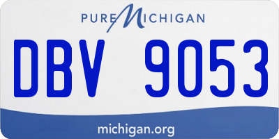 MI license plate DBV9053