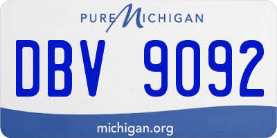 MI license plate DBV9092
