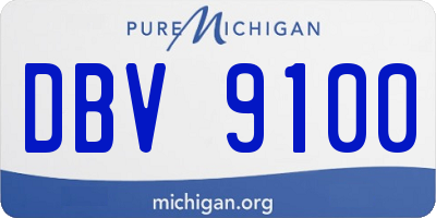MI license plate DBV9100