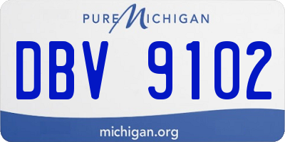MI license plate DBV9102