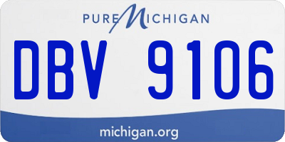MI license plate DBV9106