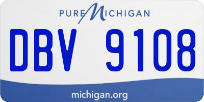 MI license plate DBV9108