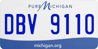 MI license plate DBV9110