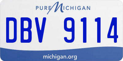 MI license plate DBV9114