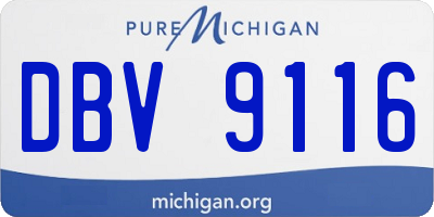 MI license plate DBV9116
