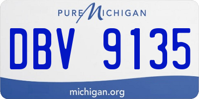 MI license plate DBV9135