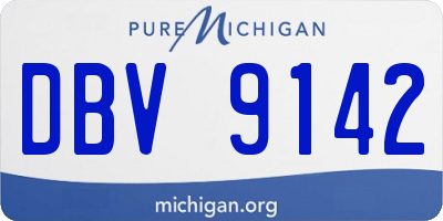 MI license plate DBV9142