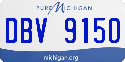 MI license plate DBV9150