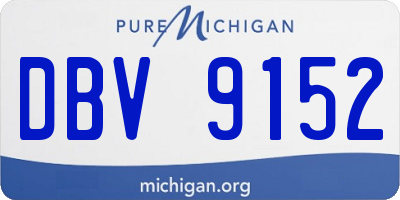 MI license plate DBV9152