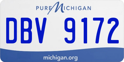 MI license plate DBV9172