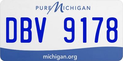 MI license plate DBV9178