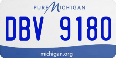 MI license plate DBV9180