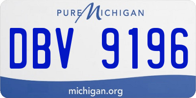 MI license plate DBV9196
