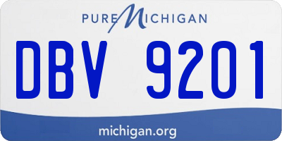 MI license plate DBV9201