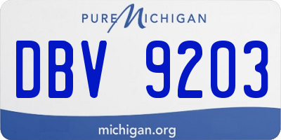 MI license plate DBV9203