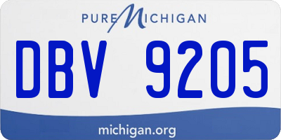 MI license plate DBV9205