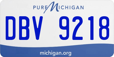MI license plate DBV9218