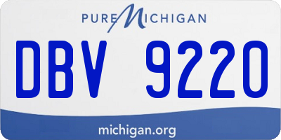MI license plate DBV9220
