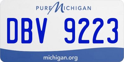 MI license plate DBV9223