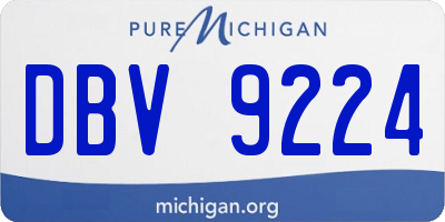 MI license plate DBV9224