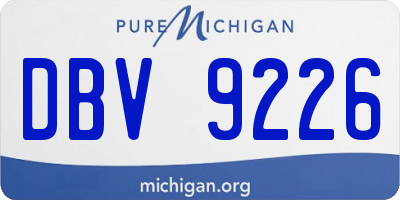 MI license plate DBV9226
