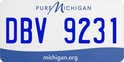 MI license plate DBV9231