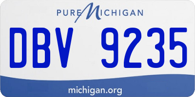MI license plate DBV9235