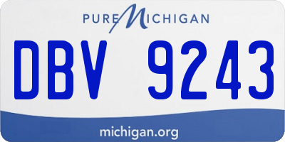 MI license plate DBV9243
