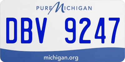 MI license plate DBV9247