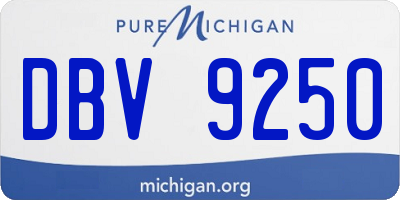 MI license plate DBV9250
