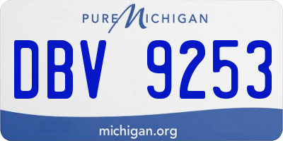 MI license plate DBV9253