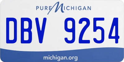 MI license plate DBV9254