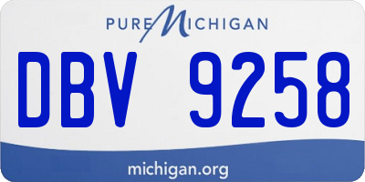 MI license plate DBV9258