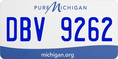 MI license plate DBV9262