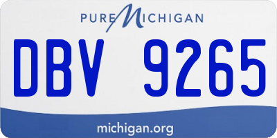 MI license plate DBV9265