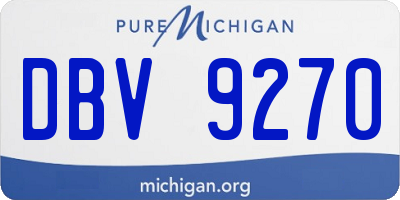 MI license plate DBV9270