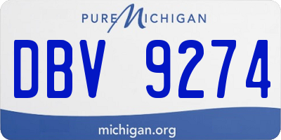 MI license plate DBV9274