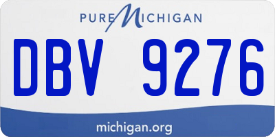 MI license plate DBV9276
