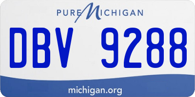 MI license plate DBV9288