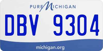 MI license plate DBV9304